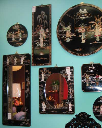 mother of pearl black lacquer home accents